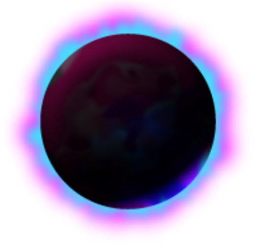 A Blue And Purple Circle With Blue Flames