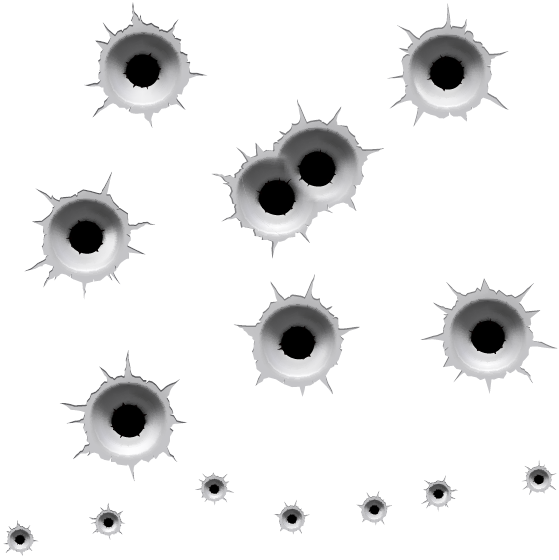 A Group Of Holes In A Black Background