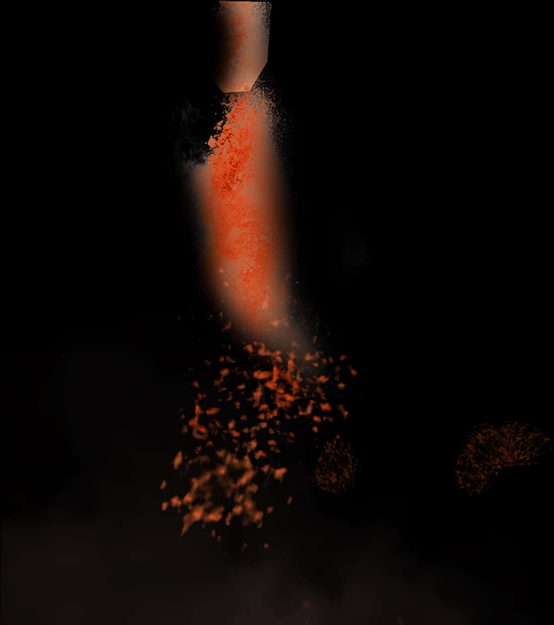 A Red Powder Coming Out Of A Black Background