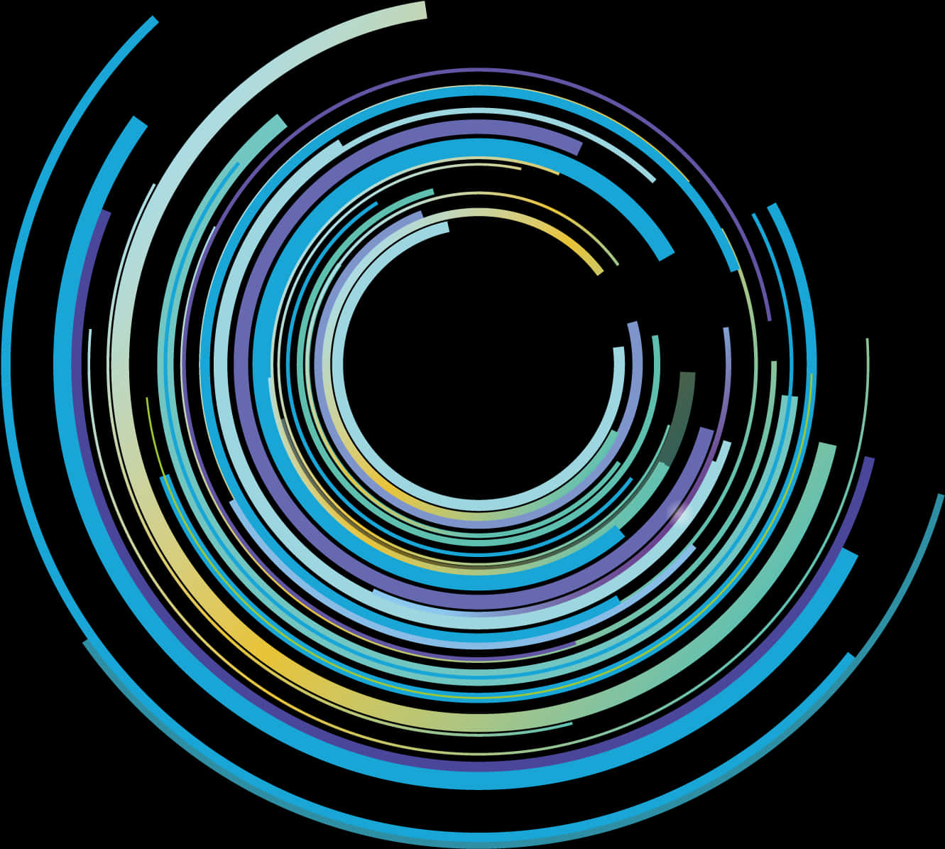 A Colorful Circles On A Black Background