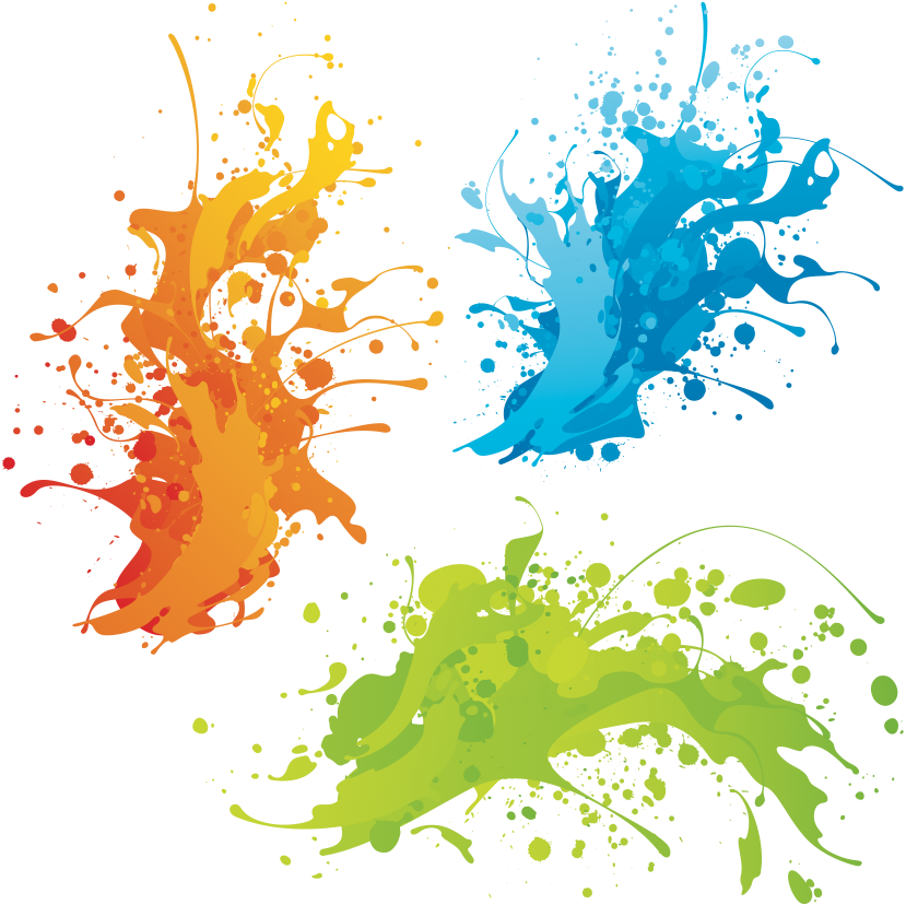 A Group Of Colorful Splashes