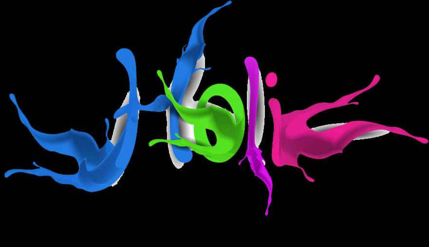 A Colorful Paint Splashing In The Shape Of A Word