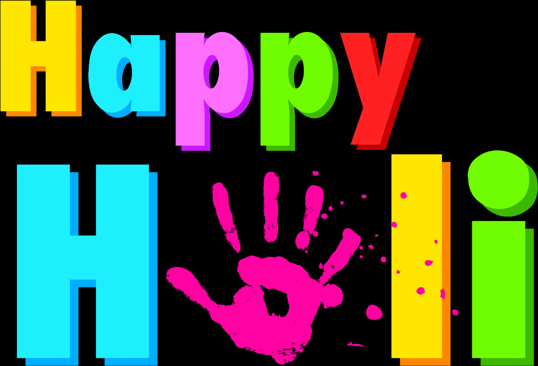 A Colorful Handprint And A Black Background
