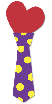 A Purple Tie With Yellow Dots