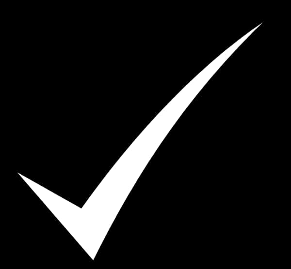 A White Check Mark On A Black Background