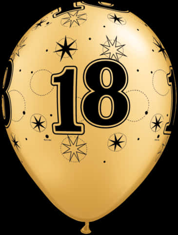 A Yellow Balloon With Black Numbers And Stars
