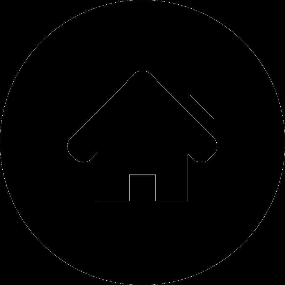 A Black Circle With A House In The Middle