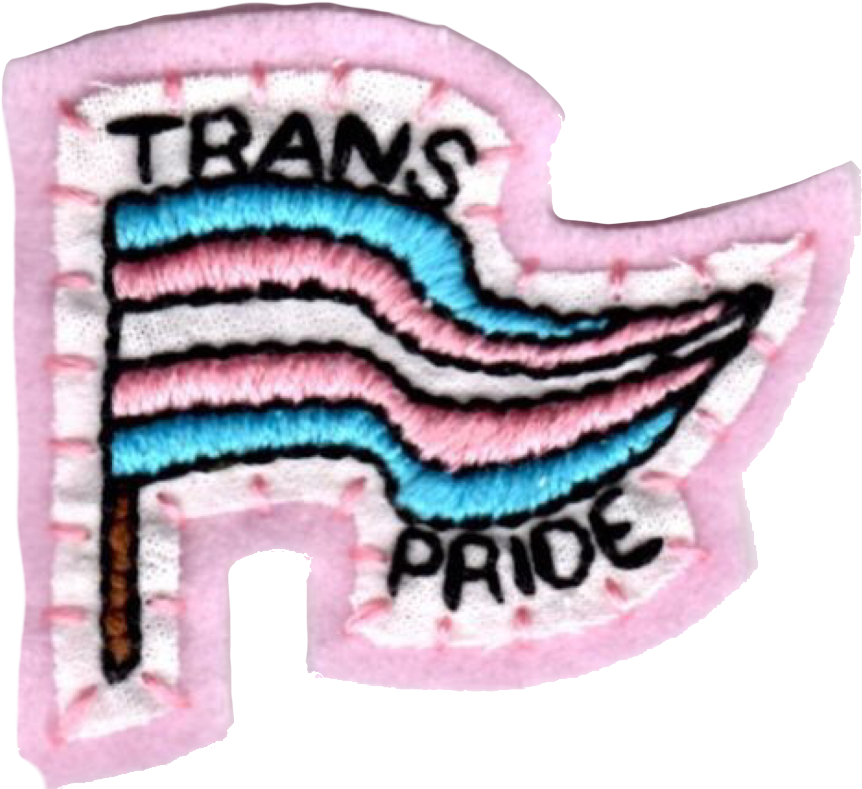 A Patch With A Flag And Text