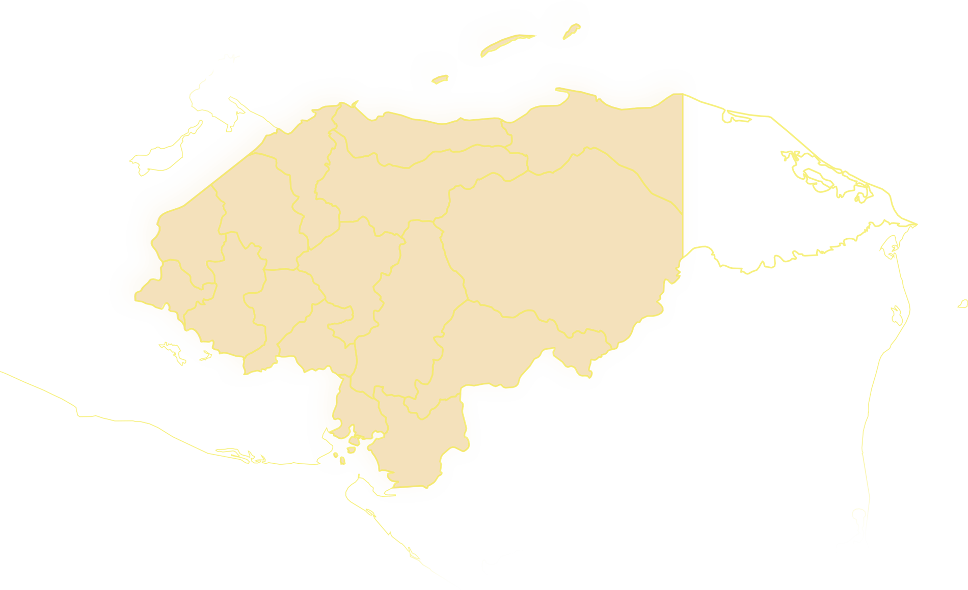 A Map Of Countries/regions With Yellow Lines