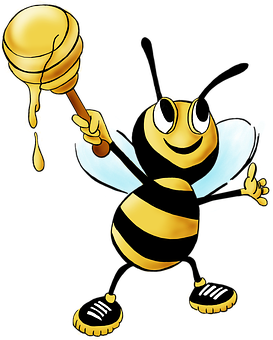 A Cartoon Bee Holding A Stick