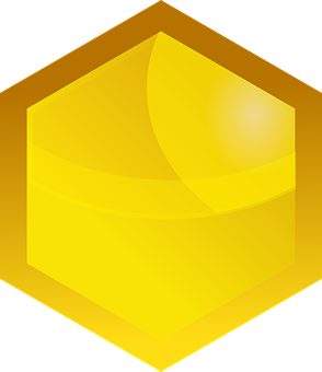 A Yellow Hexagon On A Black Background