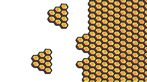 A Black And Yellow Hexagon Pattern