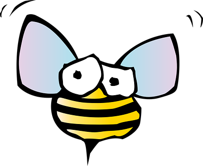 A Cartoon Bee With Big Eyes