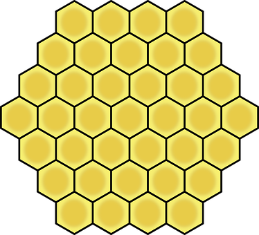A Yellow Hexagon Pattern On A Black Background