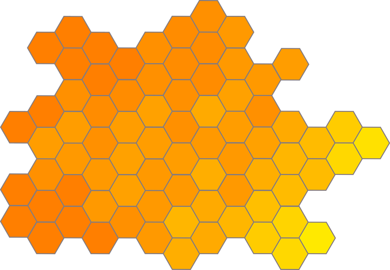 A Yellow And Orange Hexagons