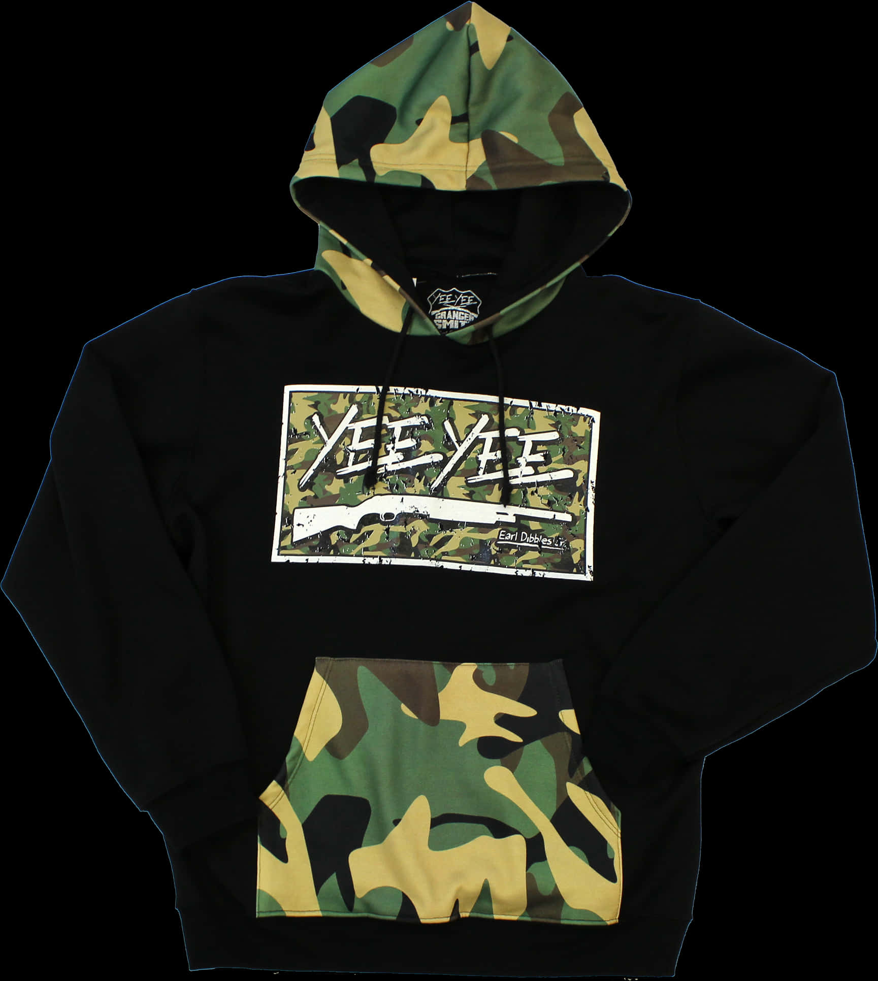 A Black And Green Hoodie With A Black Logo On It