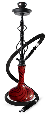 A Black And Red Hookah