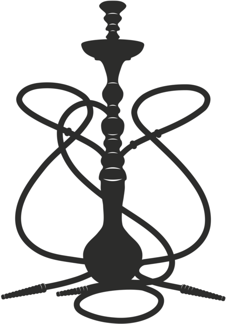 A Black And White Image Of A Hookah
