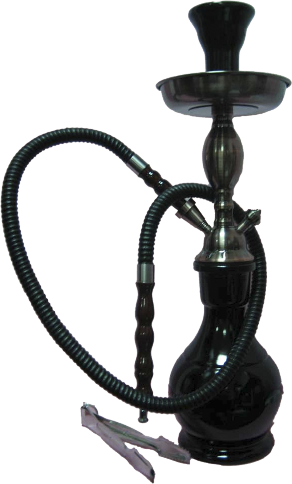 A Black And Silver Hookah