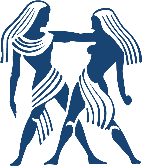 A Blue Silhouette Of Two Women