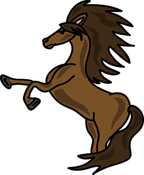 A Brown Horse With A Long Mane And Tail