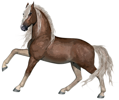 A Horse With Long Mane And Tail