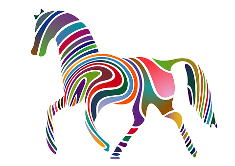 A Colorful Horse With Stripes