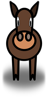 A Cartoon Horse With A Black Background