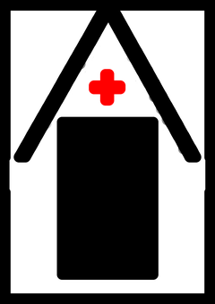 A Red Cross On A Black Background