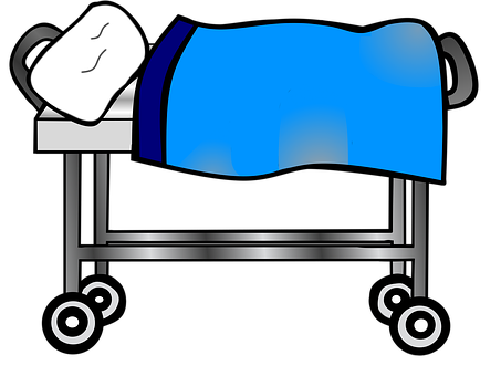 A Cartoon Of A Person Sleeping On A Hospital Bed