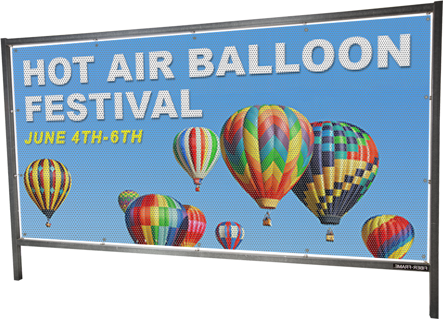 A Sign With Hot Air Balloons
