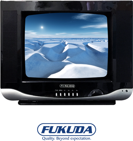 A Television With A Snowy Landscape