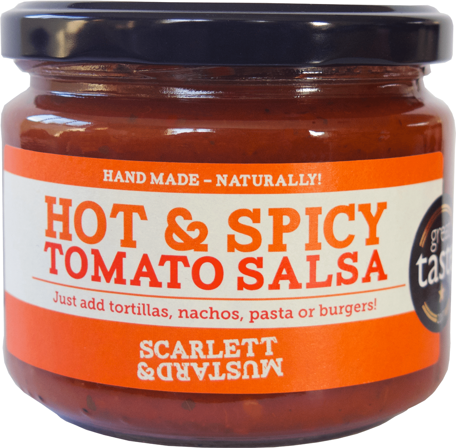 A Jar Of Salsa With A Label