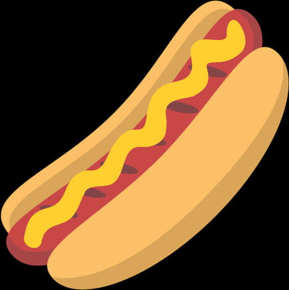 A Cartoon Of A Hot Dog With Mustard