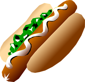 A Hot Dog With Green Toppings