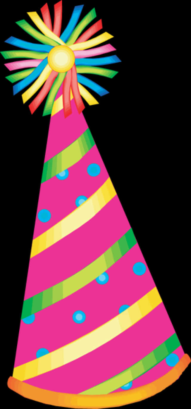 A Colorful Party Hat With A Colorful Bow