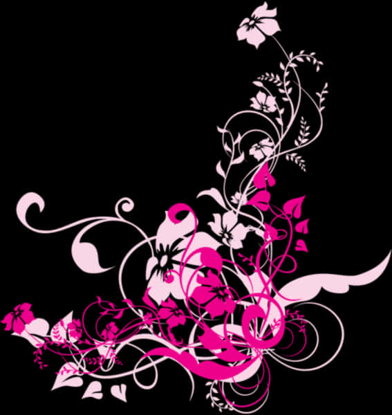 Hot Pink Flowers Design