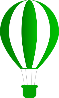 A Green And White Hot Air Balloon