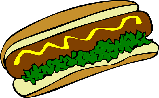 A Cartoon Of A Hot Dog