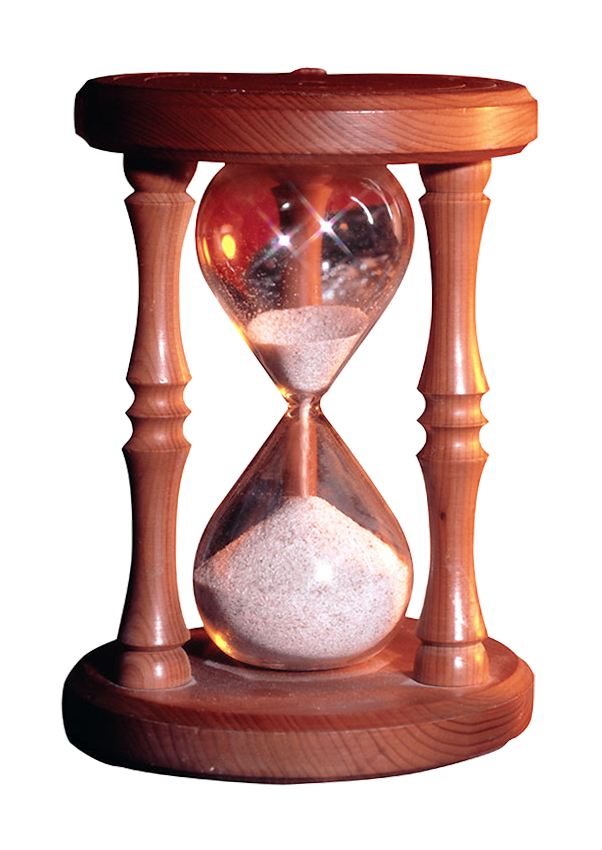 A Wooden Hourglass With Sand Inside