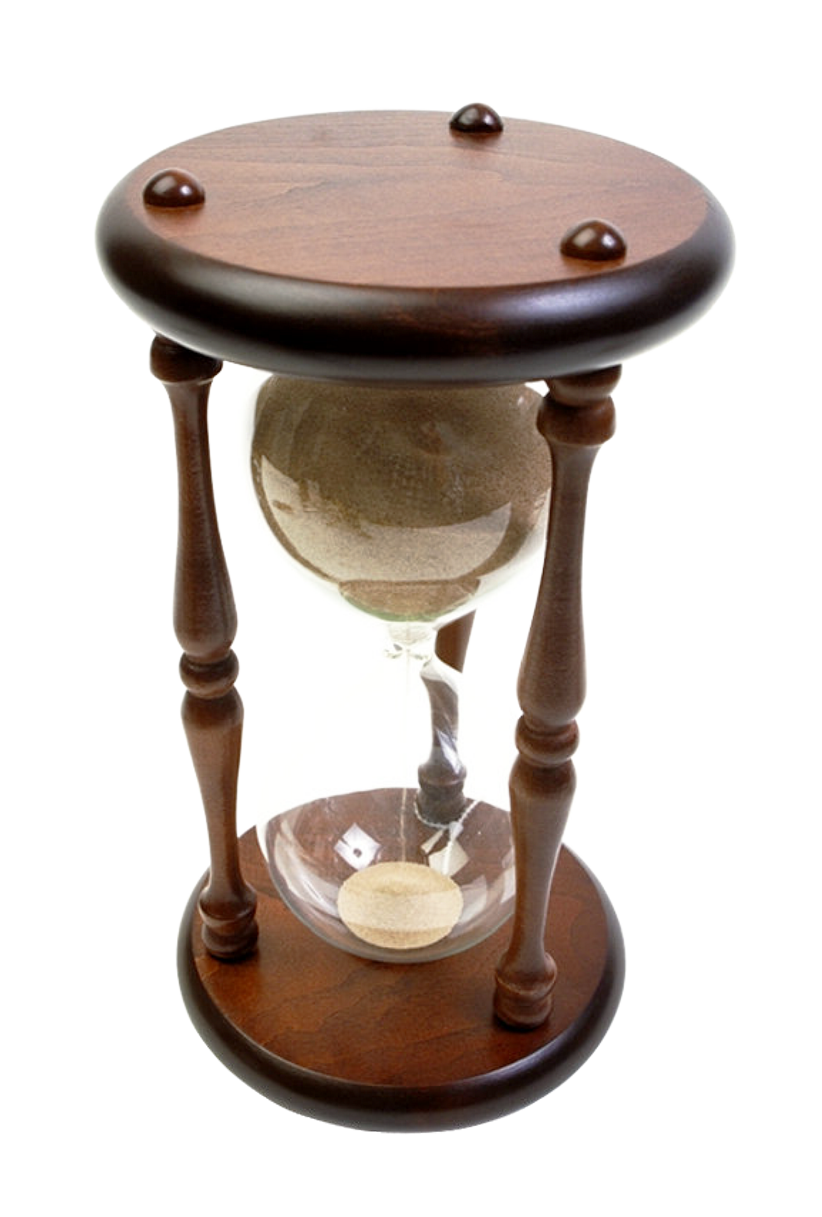 A Wooden Hourglass With A Black Background