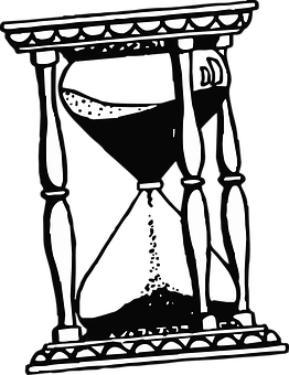 A Black And White Drawing Of A Hourglass