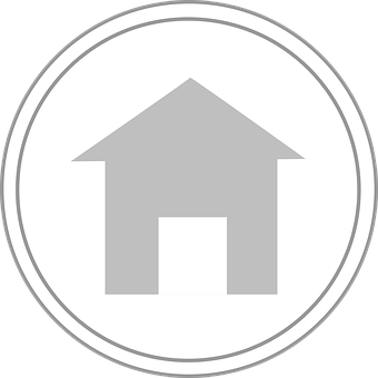 A White Circle With A House In The Middle