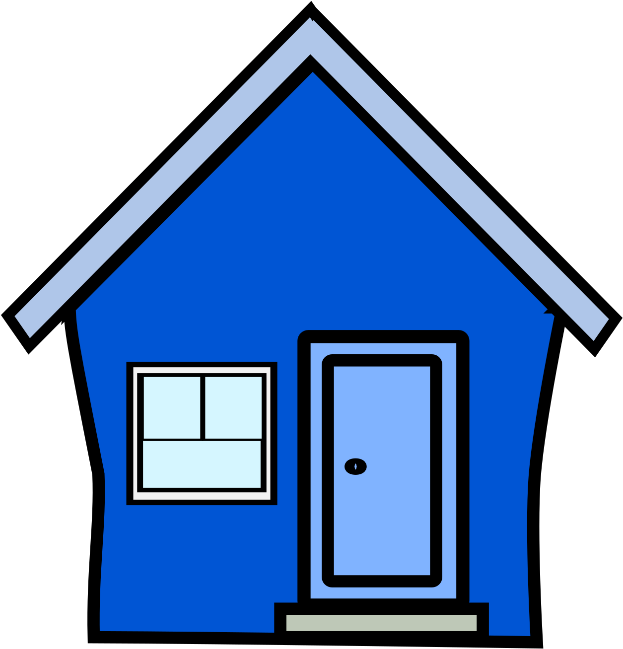 A Blue House With A Door