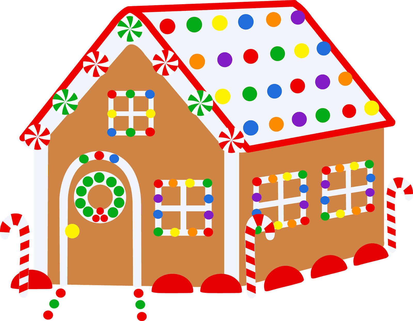 A Gingerbread House With Candy Canes