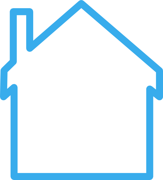 A Blue Outline Of A House