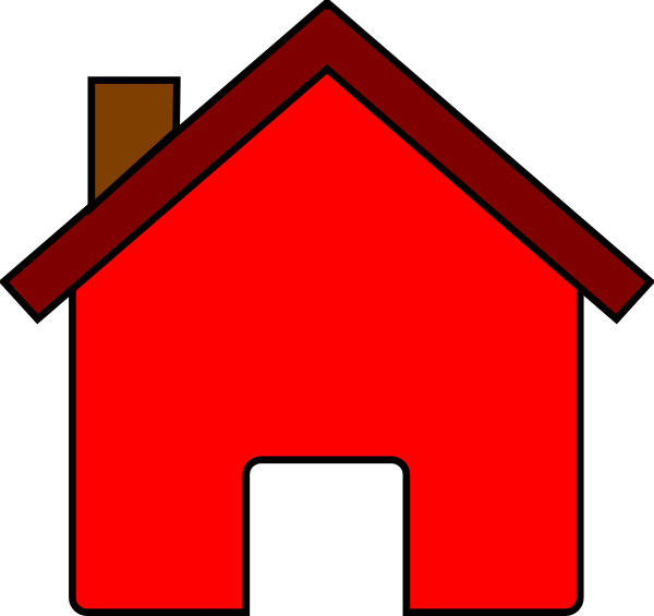 A Red House With A Brown Roof