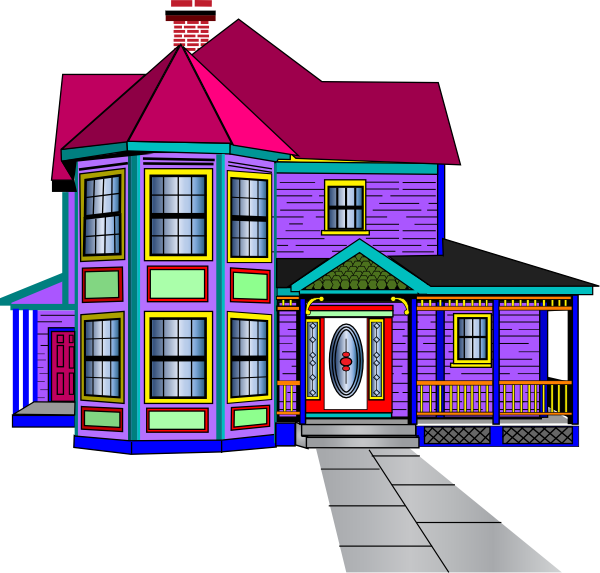 A Colorful House With A Black Background