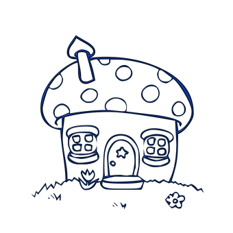 A Drawing Of A Mushroom House