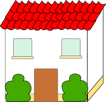 A House With Red Roof And Trees